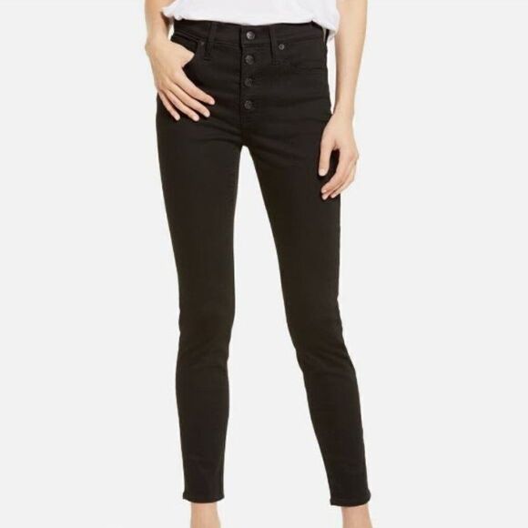 MADEWELL 9" Mid Rise Skinny Jeans Black Size 29 - Picture 1 of 9